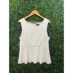 Kaari Blue, white Sleeve less blouse, Women’s Size L